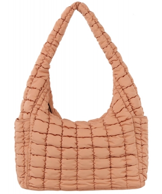 Puffy Quilted Nylon Shoulder bag JYE0506 AMBER